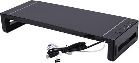 Bewinner Computer Monitor Stand for Desk, Adjustable Foldable Computer Display Riser with Phone Holder 4 USB Ports, Desk Monitor Stands for PC, Laptop in Saudi Arabia