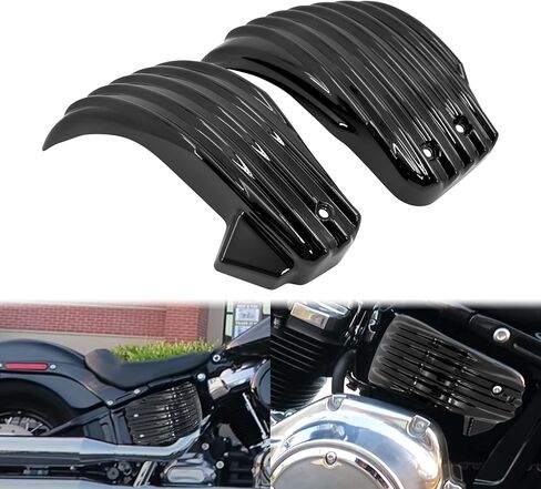 Motorcycle Battery Side Covers Fit for Harley M8 Softail Street Bob FXBB Heritage FLHC Deluxe FLDE Standard FXST Low Rider FXLR 2018-2023 Black in Saudi Arabia