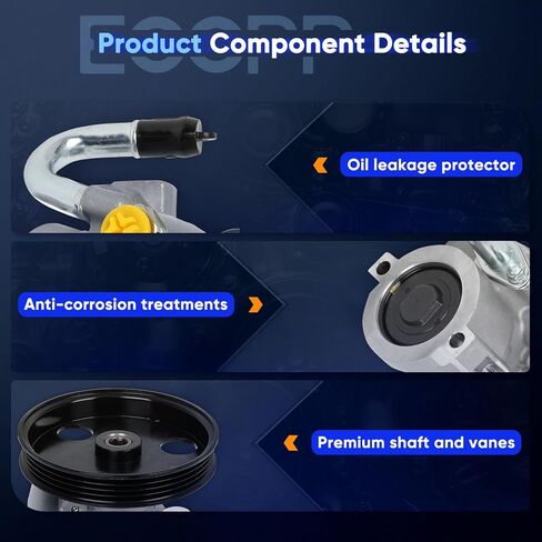 ECCPP Power Steering Pump fit for Suzuki Sidekick 1989 1990 1991 1992 1993 1994 1995 1.3L 1325CC 81Cu. In. l4 GAS SOHC Naturally AspiratedReplace #21-5896 in Saudi Arabia