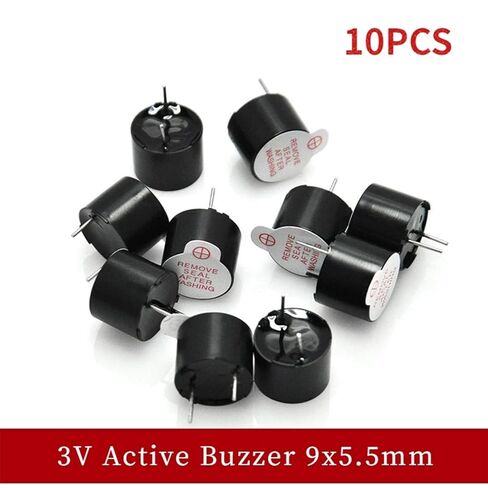 10PCS 3V Mini Active Buzzer 9x5.5mm 0955 Active Piezo Buzzer Alarm Buzzers TMB09A03 in Saudi Arabia