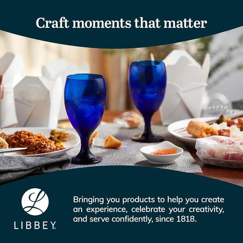 أكواب مياه جذعية مسلية من ليبي، مجموعة أكواب مياه شفافة متعددة الأغراض مكونة من 6 قطع، آمنة للاستخدام في غسالة الأطباق بسعة 16 أونصة للحفلات in Kuwait