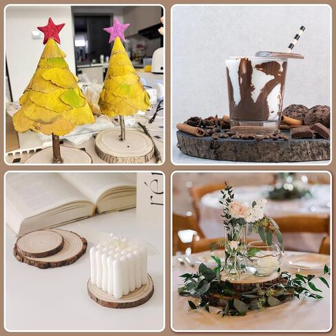 Wood Slices,Wood Slices for Centerpieces Table Decorations,Unfinished Rounds Wood for Crafts,Wood Slice for Rustic Wedding Decoration Projects, Natural Paulownia Wooden Slabs(10-11 inch 8 Pcs) in Saudi Arabia