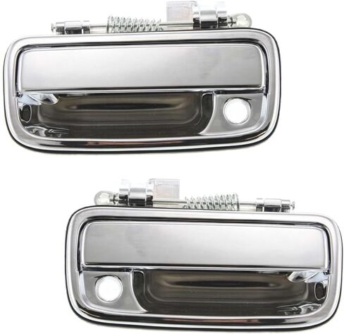 KarParts360 لسيارة Toyota Tacoma 1995-2004 مقبض الباب الخارجي للسائق وجانب الركاب | زوج | الجبهة | كروم | مع ثقب المفتاح | جميع النماذج الفرعية | استبدال | 69220-35030، 69210-35030 in Saudi Arabia
