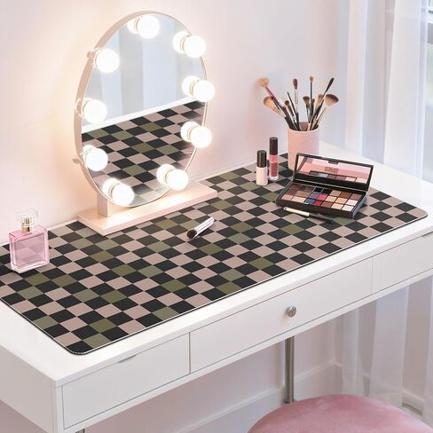 HAOCOO حصيرة مكتبية مربعة الشكل، وسادات ماوس غير قابلة للانزلاق للمكتب، حصيرة مكتب مقاومة للماء لسطح المكتب، وسادة مكتب جلدية ذات حافة مخيطة، لوحة مفاتيح ولوحة ماوس مقاس 35.4 بوصة × 15.7 بوصة، واقي مكتب غير قابل للانزلاق يعمل من المنزل in Kuwait