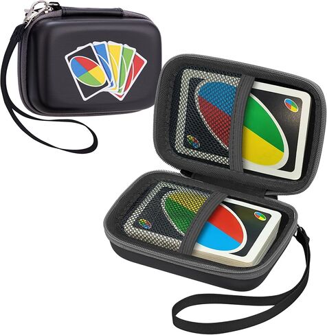 Leayjeen Cards Case Compatible with Skip BO/UNO/Pokemon/Phase 10 Card Game,Fits Up to 108 Cards,Carrying Storage Bag for Travel-Black(Case Only) in Kuwait