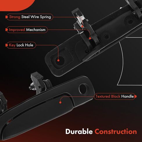 A-Premium Front Left Driver Side Exterior Door Handle with Keyhole Compatible with Ford Crown Victoria 1992-2011 & Mercury Grand Marquis 1992-2011, Marauder 2003-2004, Black Lever in Saudi Arabia