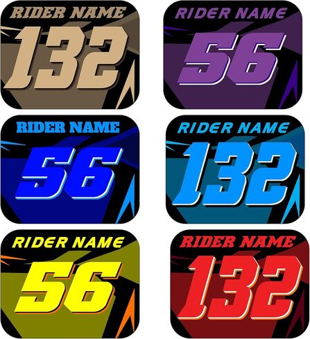 Number Plate Decal Stickers, Multiple Designs with Custom Name, Number, Size & Colors, Set of 3 in Saudi Arabia