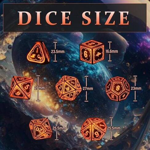 SRING LED DND Dice with Charging Box, Rechargeable Light up Dice Set D and D Dungeons and Dragons LED Polyhedral Dice for Role Playing Gaming RGB Ttrpg (A-Orange) in Saudi Arabia
