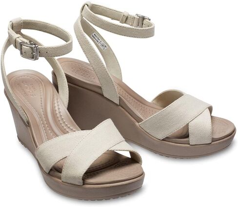 صندل نسائي من Crocs Leigh II بحزام متقاطع للكاحل، أسود، رقمي_4 in Saudi Arabia