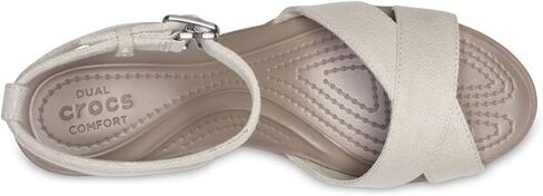 صندل نسائي من Crocs Leigh II بحزام متقاطع للكاحل، أسود، رقمي_4 in Saudi Arabia