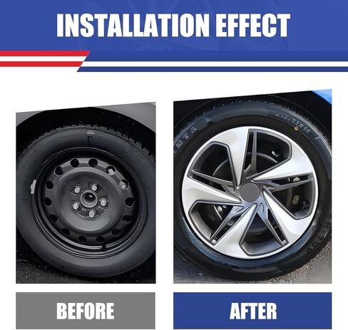 Winjet Wheel Covers for Honda Civic Sedan 2016-2026 16" Hubcaps [2016 2017 2018 2019 2020 2021 2022 2023 2024 2025 2026 Honda Civic Sedan] Hubcaps, [Only Fit Iron Hub - Steel Wheel] (Black Lacquer) in Saudi Arabia