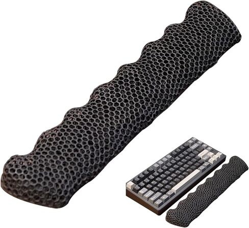 Mouse Wrist Rest, 3D Printed Honeycomb Design, Ergonomic Breathable Support for Keyboard and Mouse, Black (Thick) in Saudi Arabia
