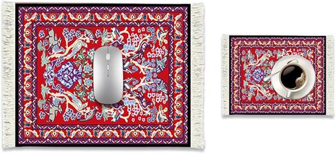 Rug Mouse Pad – Premium Carpet Mouse Pad Coaster Set for Home, Office & Gaming, Stylish & Durable Desk Accessory (Ethereal Symmetry) in Saudi Arabia