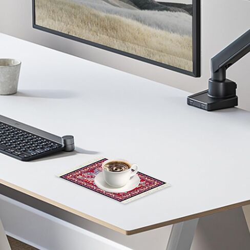 Rug Mouse Pad – Premium Carpet Mouse Pad Coaster Set for Home, Office & Gaming, Stylish & Durable Desk Accessory (Ethereal Symmetry) in Saudi Arabia