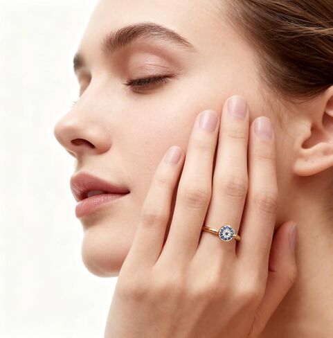 حلقات عين الشر من الفضة الاسترليني S925 قابلة للتعديل للنساء in Kuwait