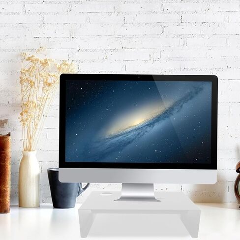 Ergonomic Monitor Stand Riser with Smooth Platform for Desk Laptop Screen Elevation and Posture Improvement Space-saving Computer Base Holder for Home Office in Saudi Arabia