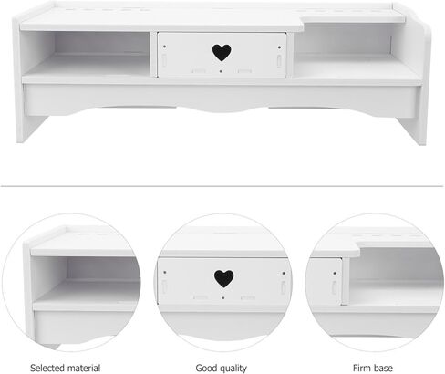 Style Computer Monitor Stand Heightening Rack with Storage Drawer Office Desktop Organizer for Comfortable Screen Viewing and Small Tool Storage in Saudi Arabia