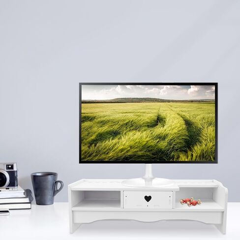 Style Computer Monitor Stand Heightening Rack with Storage Drawer Office Desktop Organizer for Comfortable Screen Viewing and Small Tool Storage in Saudi Arabia
