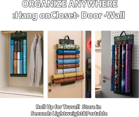 BKTSUNAM Playmat Holder, Playmat Tube Storage Bag with 3 Hanging Methods for MTG TCG Card Game Mat Organizer Display Case Fits 8 Playmats with Transparent Slots(Vertical Version) in Saudi Arabia