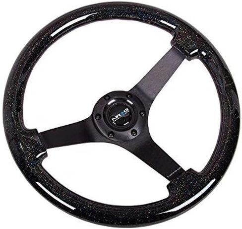 Auto Dynasty NRG Innovations ReinReplacement forced RST-036BSB-BK 350mm 3" Deep Dish Neo Chrome Spoke Galaxy Sparkle Wood Steering Wheel in Saudi Arabia