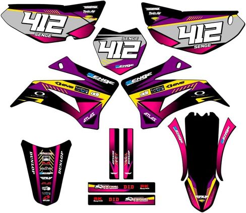 2008-2025 TTR 125 SURGE Black Senge Graphics Base Kit متوافق مع Yamaha in Kuwait