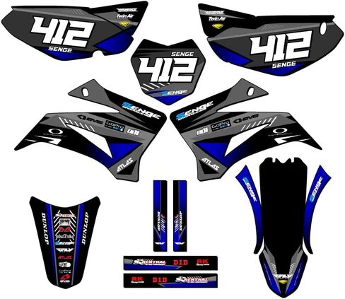 2008-2025 TTR 125 SURGE Black Senge Graphics Base Kit متوافق مع Yamaha in Kuwait