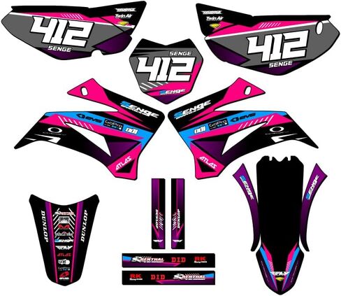 2008-2025 TTR 125 SURGE Black Senge Graphics Base Kit متوافق مع Yamaha in Kuwait
