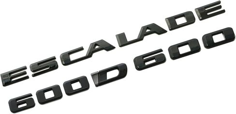 3 قطع Escalade 600 600D شعار خلفي للباب الخلفي ثلاثي الأبعاد حرف 84787581 23440294 84740919 متوافق مع يناسب Escalade (أسود) in Kuwait
