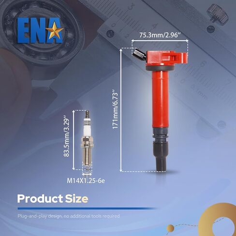 ENA Pack 4 ملف إشعال 4 قابس شرارة 2.5L 2.7L L4 2009 2010 2011 2012 2013 2014 2015 متوافق مع Toyota Lexus Scion Highlander RAV4 Camry Avalon Sienna tc ES300H IS250 لفائف لUF507 C1596 AP532 in Saudi Arabia