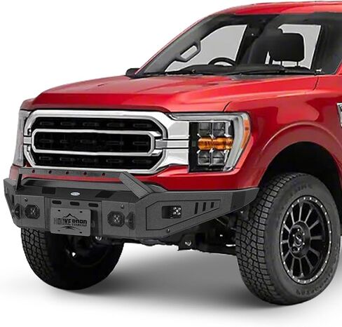 Hooke Road F150 Front Bumper Compatible with Ford F-150 2021 2022 2023(Excluding Raptor)- HR Discovery Bumper w/Winch Plate & LED Spotlights in Saudi Arabia