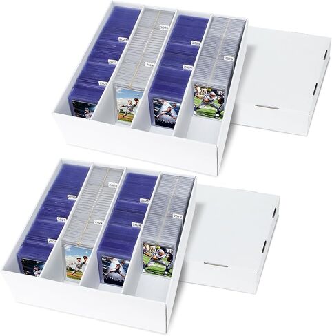 صندوق تخزين بطاقات التداول، عبوتان من صناديق تخزين البطاقات الرياضية مع 10 فواصل، حقيبة تخزين علوية لـ TCG/MTG، بطاقات الألعاب in Kuwait