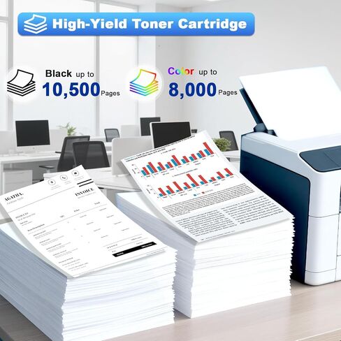 VersaLink C400 C405 Toner Cartridge Extra High-Yield(10500/8000) Replacement for Xerox 1106R03524 106R03525 106R03526 Compatible with VersaLink C400DN C405DN C400D C405N C400 C405 Printer(B/C/M/Y) in Saudi Arabia