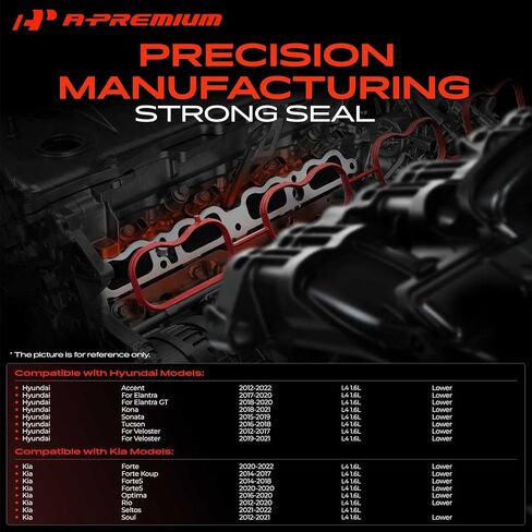 A-Premium Engine Manifold Seal Gasket Set Compatible with Hyundai Elantra 2017-2020, Sonata, Accent, Tucson, Veloster, Kona, Elantra GT & Kia Soul, Optima, Forte, Rio, Seltos, Forte Koup, Forte5 in Saudi Arabia