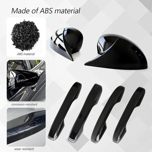 AUCERAMIC Side Door Mirror Cover Caps Trim + Door Handle Cover Trim Fit for 2022-2026 Honda Civic LX Sport EX Si Sedan, LX EX-L Sport Hatchback 11th Gen Civic in Saudi Arabia