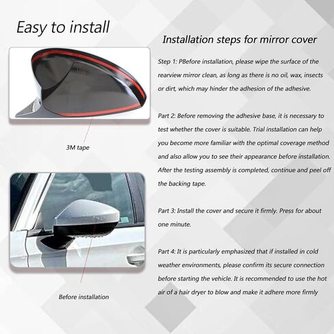 AUCERAMIC Side Door Mirror Cover Caps Trim + Door Handle Cover Trim Fit for 2022-2026 Honda Civic LX Sport EX Si Sedan, LX EX-L Sport Hatchback 11th Gen Civic in Saudi Arabia