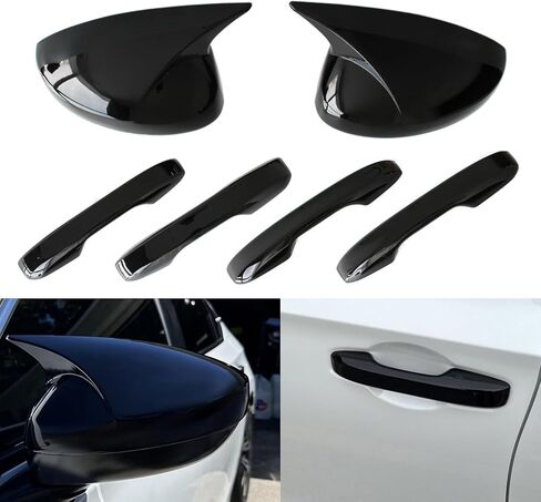 AUCERAMIC Side Door Mirror Cover Caps Trim + Door Handle Cover Trim Fit for 2022-2026 Honda Civic LX Sport EX Si Sedan, LX EX-L Sport Hatchback 11th Gen Civic in Saudi Arabia