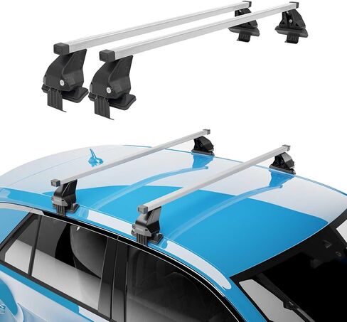 OMAC Roof Rack Cross Bars for Chevrolet Spark 2016-2022 Lockable 110Lbs Steel Black 2Pcs fits Cargo Carriers Kayak Canoe Bike Snowboard in Saudi Arabia