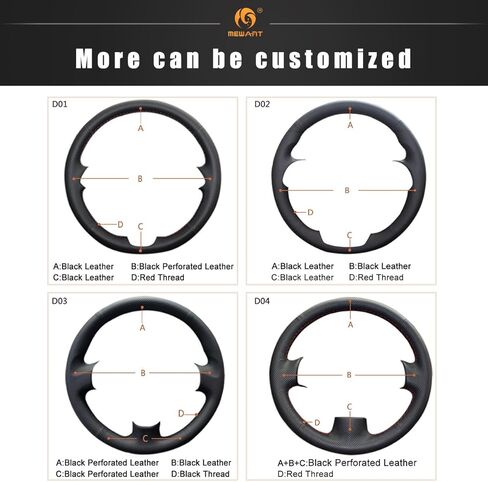 MEWANT Customized Hand Sewing Black Artificial Leather Car Steering Wheel Cover for Mazda 3 2010-2013 Mazda 5 2012-2015 Mazda 6 2011-2013 CX-7 2010-2012 CX-9 2010-2015 MAZDASPEED3 2010-2013 in Saudi Arabia