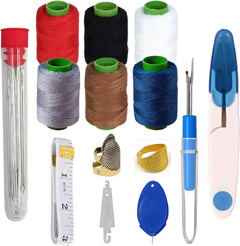 43Pcs Portable Sewing Kit for Adults - Stainless Steel Needles for Hand Sewing Kit with Big Eye & Threader, for Travel and Daily Clothing Repair in Saudi Arabia