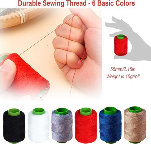 43Pcs Portable Sewing Kit for Adults - Stainless Steel Needles for Hand Sewing Kit with Big Eye & Threader, for Travel and Daily Clothing Repair in Saudi Arabia