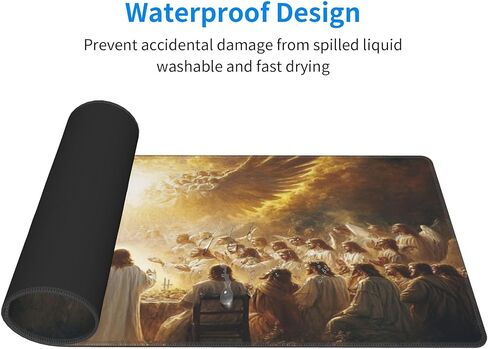 Jesus and The Faithful Mouse Pads for Desk,Classic Oil Painting Styles,Large Extended Full Desk Mouse pad,for Office,Computer,Keyboard,Laptop and Study,11.8x31.5x0.12 inch Large Design in Saudi Arabia