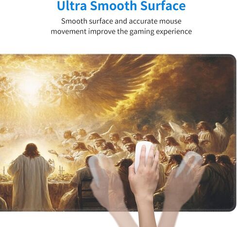 Jesus and The Faithful Mouse Pads for Desk,Classic Oil Painting Styles,Large Extended Full Desk Mouse pad,for Office,Computer,Keyboard,Laptop and Study,11.8x31.5x0.12 inch Large Design in Saudi Arabia