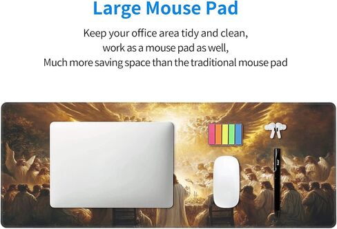 Jesus and The Faithful Mouse Pads for Desk,Classic Oil Painting Styles,Large Extended Full Desk Mouse pad,for Office,Computer,Keyboard,Laptop and Study,11.8x31.5x0.12 inch Large Design in Saudi Arabia