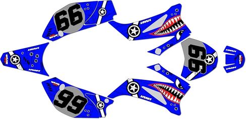 Graphics Kit for Yamaha TTR 110 (2008-2023) TTR110 Predator Series Blue 16 Mil-Dirt bike Custom Racing Graphics Decals Stickers Kit, no-plastics in Saudi Arabia