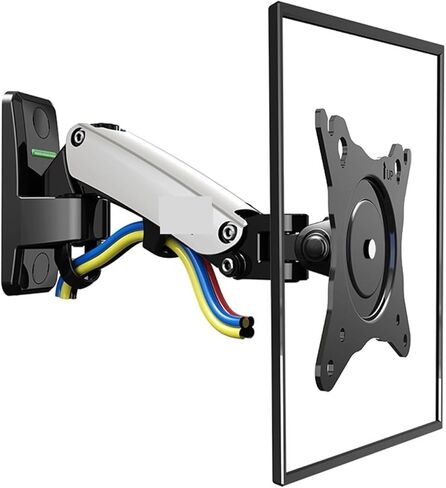 F120 17-27 بوصة ألومنيوم GS غاز زنبركي دوران 360 درجة حركة كاملة للتلفزيون على الحائط دعامة تثبيت على الحائط LCD شاشة تثبيت على الحائط (أسود) in Kuwait