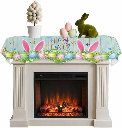 Christmas Grid Leopard Xmas Tree Mantel Scarf Fireplace Top Runner,Mantel Scarves Cover Table Runners for Home Daily Use Holiday Party Decor 70x17in,Winter Snowflake Texture on Red in Kuwait