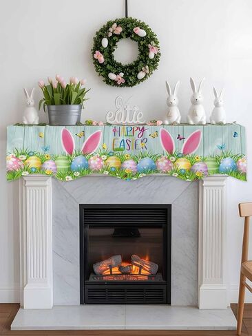 Christmas Grid Leopard Xmas Tree Mantel Scarf Fireplace Top Runner,Mantel Scarves Cover Table Runners for Home Daily Use Holiday Party Decor 70x17in,Winter Snowflake Texture on Red in Kuwait