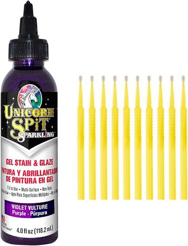 Unicorn SPiT Gel Stain and Glaze 20 Complete Collection: Sparkling and Original Colors with 10 Fine Detail Sticks, 4 oz (Complete Collection, 4 oz) in Saudi Arabia