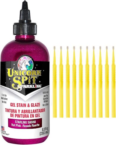 Unicorn SPiT Gel Stain and Glaze 20 Complete Collection: Sparkling and Original Colors with 10 Fine Detail Sticks, 4 oz (Complete Collection, 4 oz) in Saudi Arabia
