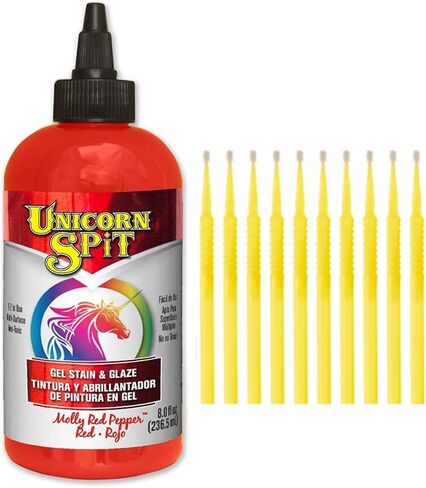 Unicorn SPiT Gel Stain and Glaze 20 Complete Collection: Sparkling and Original Colors with 10 Fine Detail Sticks, 4 oz (Complete Collection, 4 oz) in Saudi Arabia